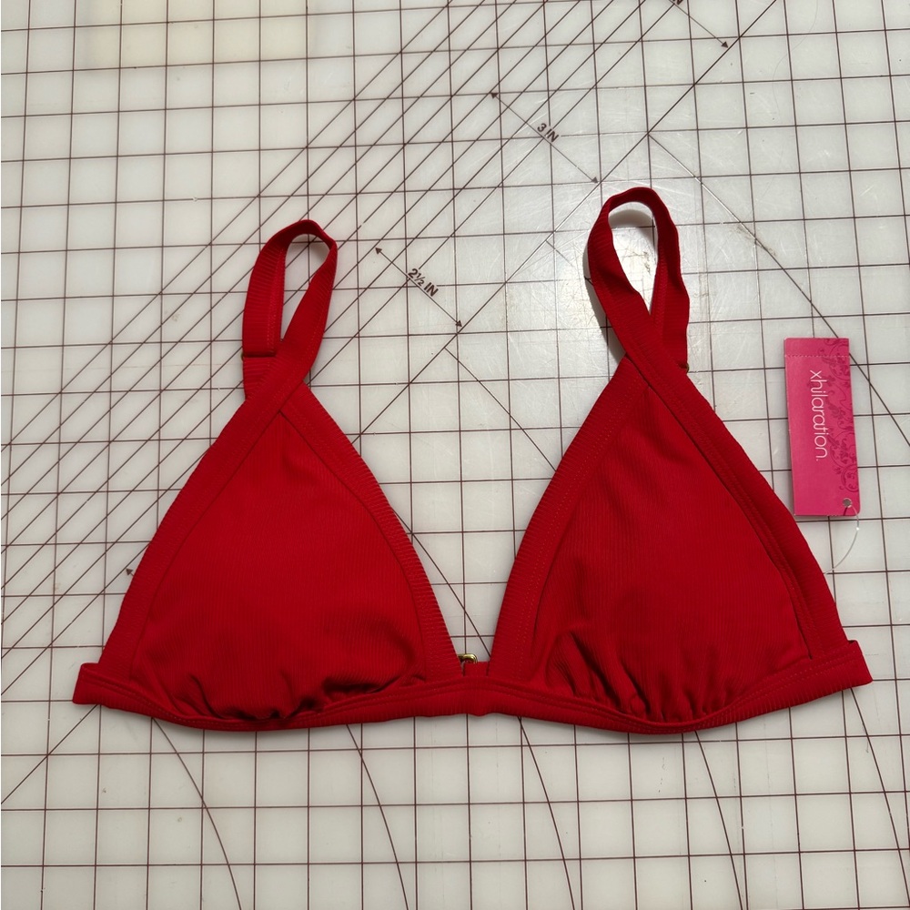 Xhilaration Red Triangle Bikini Top NWT